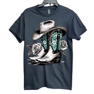 Western Cowboy Black Graphic Tee